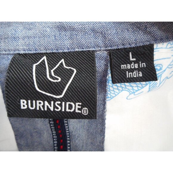 Fish motif Burnside Shirt short sleeve Button Up - Picture 5 of 5